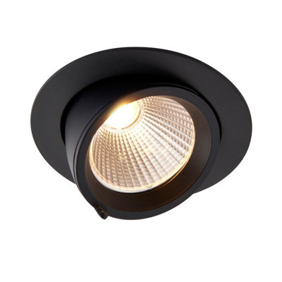 Luminosa Lighting Luminosa Axial Cct 30W Round Recessed Downlight Matt Black Paint from B&Q