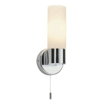 Luminosa Lighting Luminosa Pure 1 Light Bathroom Wall Light Chrome Ip44 With Opal GlassE14 from B&Q