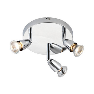 Saxby Sax43279 Lighting Amalfi Three Lights Round Halogen Spotlight Chrome from B&Q