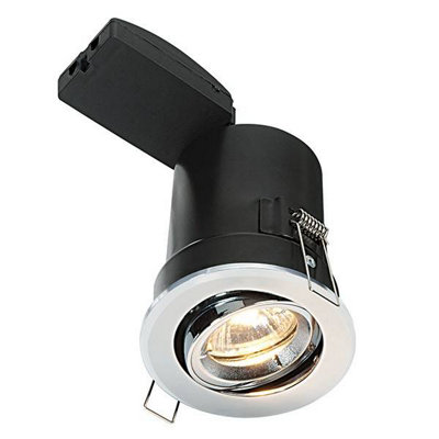 Luminosa Ing Luminosa Shieldplus Fire Rated 1 Recessed Tilt Down Chrome Plate, Gu10 Light