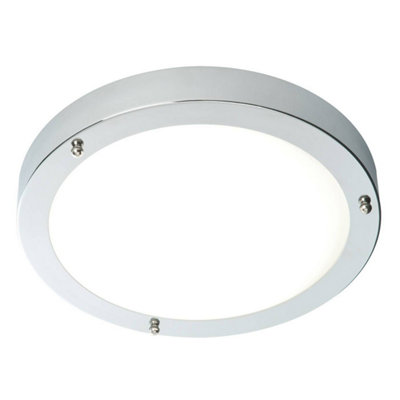 Luminosa Lighting Luminosa Portico Bathroom Flush Ceiling Light ChromeFrosted Glass Ip44E27 from B&Q