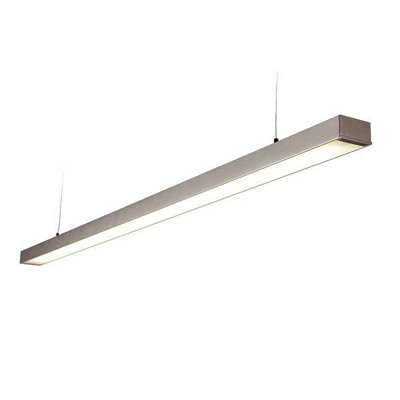 B&Q -  Luminosa Borde Integrated Led Linear Baton Pendant Bar SilverOpal