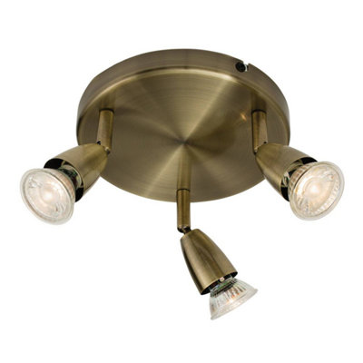 Luminosa Lighting Luminosa Amalfi Adjustable 3 Light Spotlight Antique BrassGu10 from B&Q