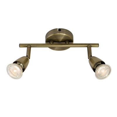 Luminosa Lighting Luminosa Amalfi Adjustable 2 Light Spotlight Antique BrassGu10 from B&Q