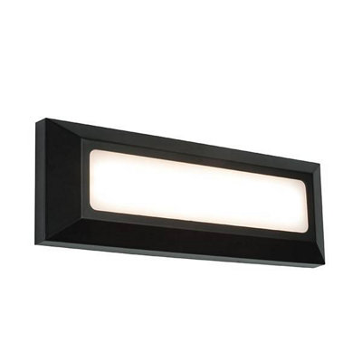 Luminosa Lighting Luminosa Severus Integrated Led 1 Light Outdoor Wall Light Black Abs PlasticFrosted Ip65 from B&Q