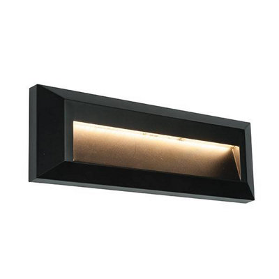 Luminosa Lighting Luminosa Severus Integrated Led 1 Light Outdoor Wall Light Black Abs PlasticClear Ip65 from B&Q