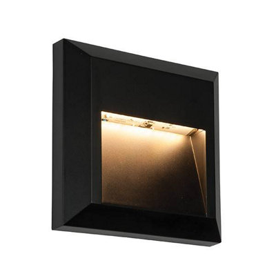 Luminosa Lighting Luminosa Severus Integrated Led 1 Light Outdoor Wall Light Black Abs PlasticClear Ip65 from B&Q