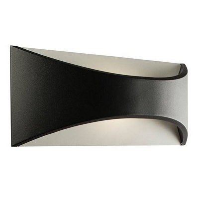 Luminosa Lighting Luminosa Vulcan Integrated Led 1 Light Outdoor Up Down Wall Light Textured Matt BlackOpal Ip65 from B&Q