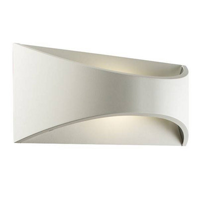 Luminosa Lighting Luminosa Vulcan Integrated Led 1 Light Outdoor Up Down Wall Light Textured Matt WhiteOpal Ip65 from B&Q