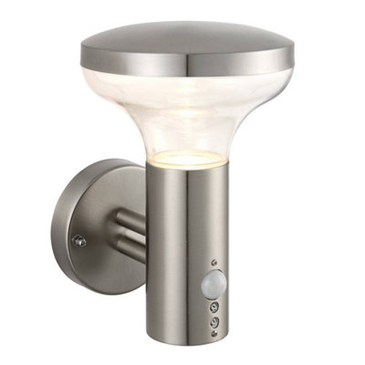 Luminosa Lighting Luminosa Roko Pir Outdoor Wall Light CoastalMarine Grade Brushed Stainless Steel Ip44Gu10 from B&Q