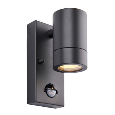 Luminosa Lighting Luminosa Palin Pir Outdoor Down Wall Lamp Anthracite Grey Ip44 from B&Q