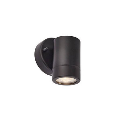 Luminosa Lighting Luminosa Palin 1 Light Outdoor Wall Light Matt BlackGlass Ip44Gu10 from B&Q