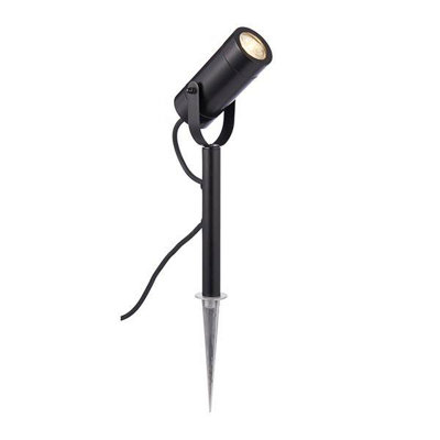 Luminosa Lighting Luminosa Palin Outdoor Spike Light Matt BlackGlass Ip44Gu10 from B&Q