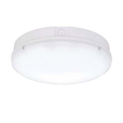 Luminosa Lighting Luminosa Forca Cct Integrated Led Outdoor Microwave Flush Light Gloss WhiteOpal Ip65 from B&Q
