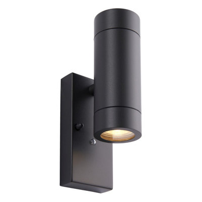Luminosa Lighting Luminosa Palin Outdoor Up Down Wall Lamp 2 Light Anthracite Grey Ip44 from B&Q