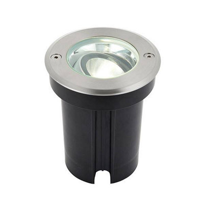 Luminosa Lighting Luminosa Hoxton Integrated Led 1 Light Outdoor Recessed Light Brushed Stainless SteelGlass Ip67 from B&Q