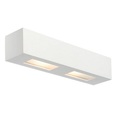Luminosa Lighting Luminosa Box 2 Light Indoor Plaster Wall Light WhitePaintableG9 from B&Q