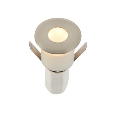 Luminosa Lighting Luminosa Hades Led Outdoor Recessed Ground Decking Light Satin Nickel Effect Plate 3000K Ip67 from B&Q