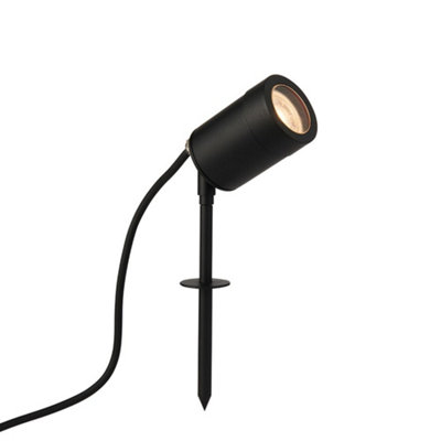 B&Q -  Luminosa Odyssey Outdoor Spike Satin Black Paint & Clear Glass Ip65