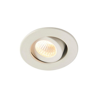 B&Q -  Luminosa Lalo Tilt Led Indoor Recessed Tilt Matt White Paint & Clear Acrylic 3000K