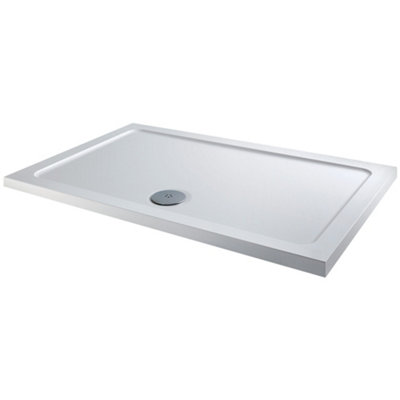 B&Q -  Rectangular Shower Tray With Fast Flow Waste 1200mm X 700mm Flat Top