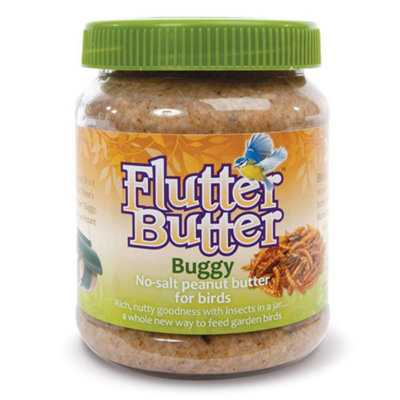 Garden Gear Flutter Butter No-Salt Flavoured Peanut Butter Jars For Wild Garden Birds330G By Happy Beaks (Buggy) from B&Q
