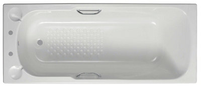 Armitage Shanks Sandringham White Rectangular Straight Bath With 2 Tap Holes (L)168.5Cm (W)69.5Cm from B&Q