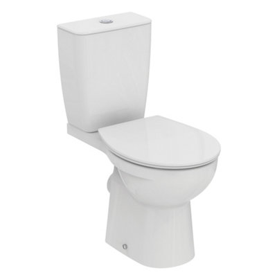 Ideal Standard Tirso White Boxed Rim Round Close-Coupled Toilet Set With Soft Close Seat from B&Q