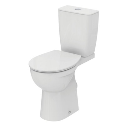 Ideal Standard Tirso White Boxed Rim Round Comfort Height Close-Coupled Toilet Set With Soft Close Seat from B&Q