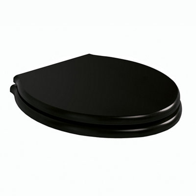Ideal Standard Waverley Black D-Shaped Standard Close Toilet Seat from B&Q