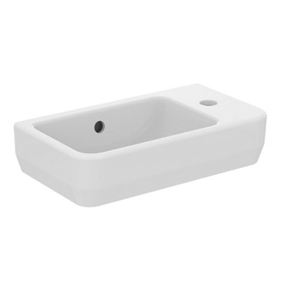 Ideal Standard I.life S Gloss White Rectangular Wall-Mounted Basin (W)45Cm from B&Q