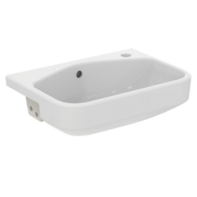Ideal Standard I.life S Gloss White Rectangular Semi-Recessed Basin (W)50Cm from B&Q