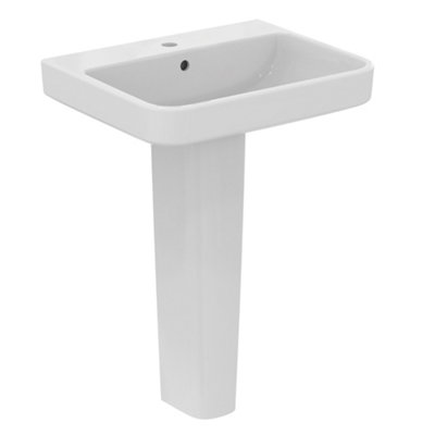 Ideal Standard I.life B Gloss White Rectangular Floor-Mounted Full Pedestal Basin (H)84.5Cm (W)60Cm from B&Q