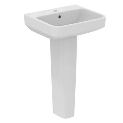 Ideal Standard I.life B Gloss White Rectangular Floor-Mounted Full Pedestal Basin (H)84.5Cm (W)50Cm from B&Q
