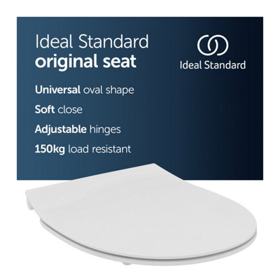 Ideal Standard Tirso Antibacterial Universal Toilet SeatWhite (365X425X50 mm) from B&Q