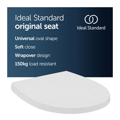 Ideal Standard Tirso Antibacterial Universal Toilet SeatWhite (365X425X45 mm) from B&Q