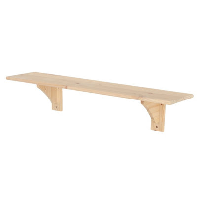 Core Products 1180mm Shelf KitSolid Pine WoodNatural Sanded from B&Q