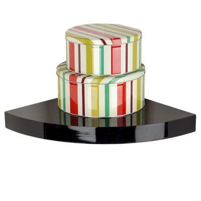 Core Products 295mm Floating Hudson Corner Shelf KitBlack High Gloss from B&Q