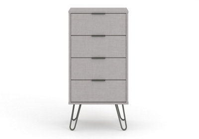 Core Products Augusta Grey Industrial 4 Drawer Narrow Chest H90.3Cm X W45.0Cm X D39.5Cm from B&Q
