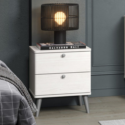 Core Products Augusta Curve 2 Drawer Bedside CabinetWhite H53.0Cm X W45.0Cm X D39.5Cm from B&Q
