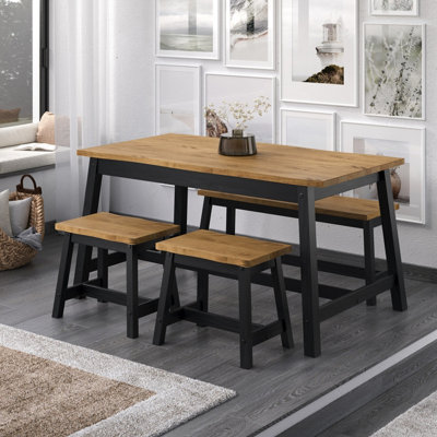Core Products Corona Black Live Edge Dining Table With 28mm Tops H76.0Cm X W150.0Cm X D80.0Cm from B&Q