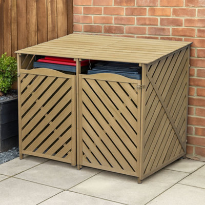 Jack Stonehouse Jsh Xl Double 2-Bay Wheelie Bin Store For 2X 240L (Standard) Or 360L (Large) BinsNatural Wood from B&Q