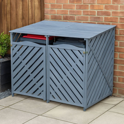 Jack Stonehouse Jsh Xl Double 2-Bay Wheelie Bin Store For 2X 240L (Standard) Or 360L (Large) BinsSlate Grey from B&Q
