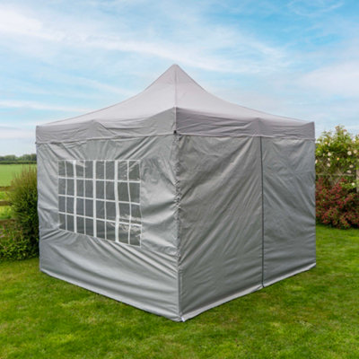 Jack Stonehouse Silver Lined Pop Up 3X3M Gazebo Light Grey from B&Q