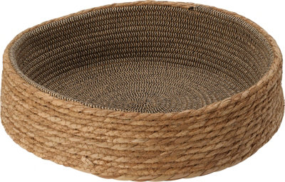 Jack Stonehouse Natural Woven Wicker Pet Bed Nest 45Cm Round Donut Beds Cat Dog Kitten Puppy Cotton Inside Cosy Sleeping from B&Q
