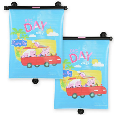 Jack Stonehouse Peppa Pig Offcially Licensed Roller Blind Car Window Shade Set Of 2 Baby Kids Uv Protection Removable Fits Most Vehicles from B&Q