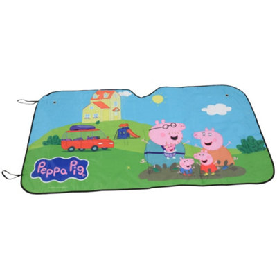 Jack Stonehouse Peppa Pig Car Windscreen Sunshade Offically Licensed Travel Trip Easy-Fit Front Window Blind Shade Su Screen Reflector from B&Q