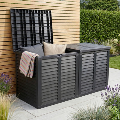 Jack Stonehouse Jsh Xxl Garden Storage Box 750L Waterproof Outdoor Deck Box Chest For Cushions Toys Tools Plastic Cabinet from B&Q