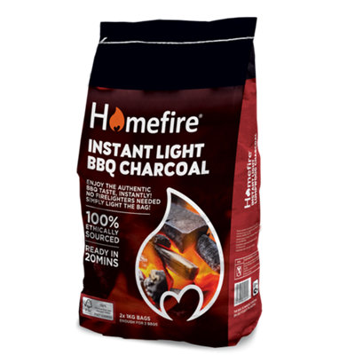 Homefire Instant Light Charcoal 2X1Kg from B&Q