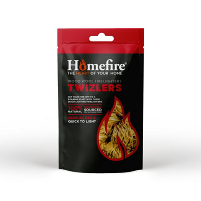 Homefire Twizlers (Wood Wool) Natural Firelighters Pack Size 8